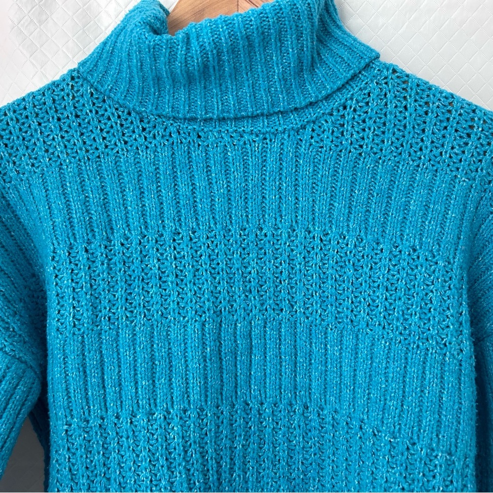 Hippie Rose Vibrant Blue Turtleneck Sweater - Picture 4 of 7